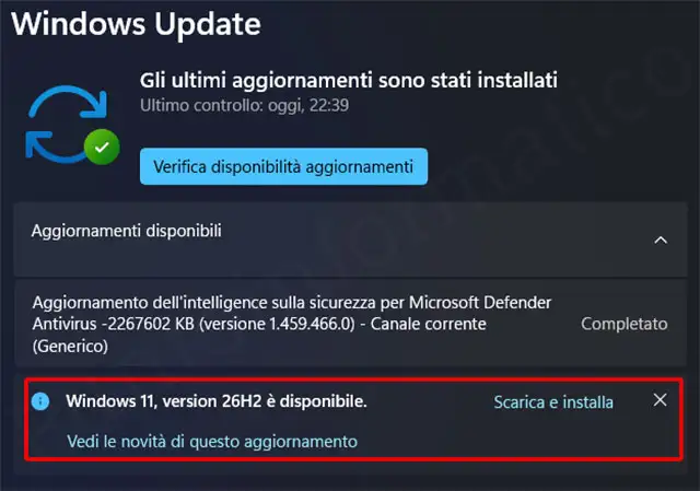 Windows 11 26H2 è disponibile per il download