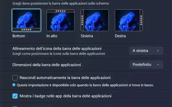 Windows 11, finalmente puoi spostare la barra delle applicazioni