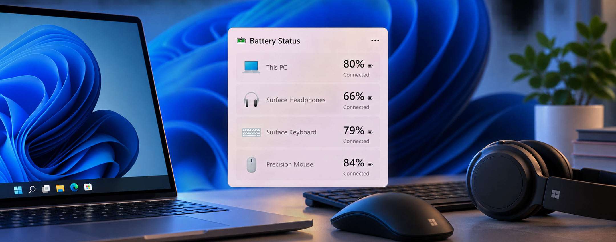Windows 11, il widget che mostra la batteria di tutti i dispositivi