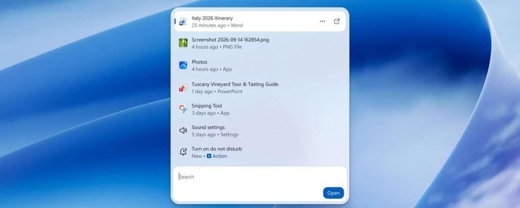 Windows 11: nuova funzione di ricerca con agente AI