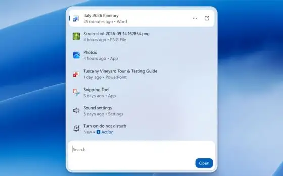Windows 11: nuova funzione di ricerca con agente AI