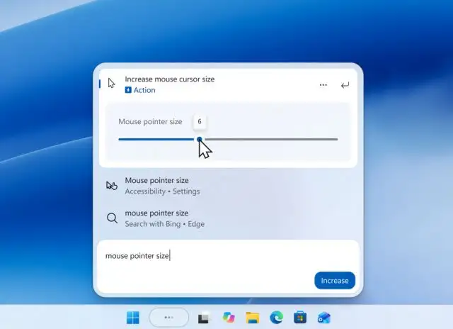 Windows Search azioni inline
