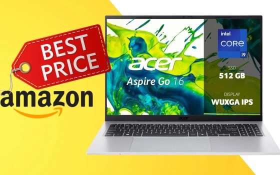 Acer Aspire Go 16 con Intel Core i9, 16GB di RAM DDR5 e SSD da 512GB