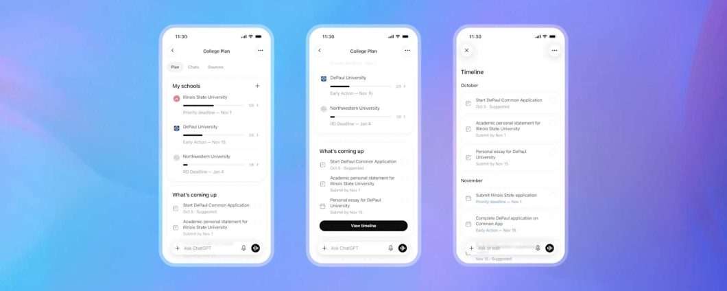 College Planner di ChatGPT: flashcard dagli appunti e PDF da più foto