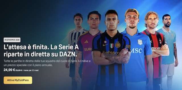 dazn myclubpass offerta