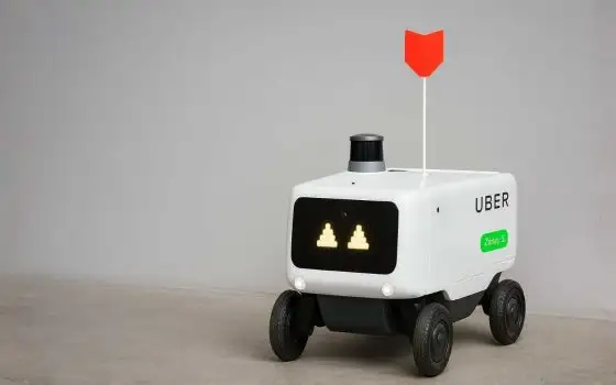 Blocca un robot per le consegne per protesa contro l'automazione