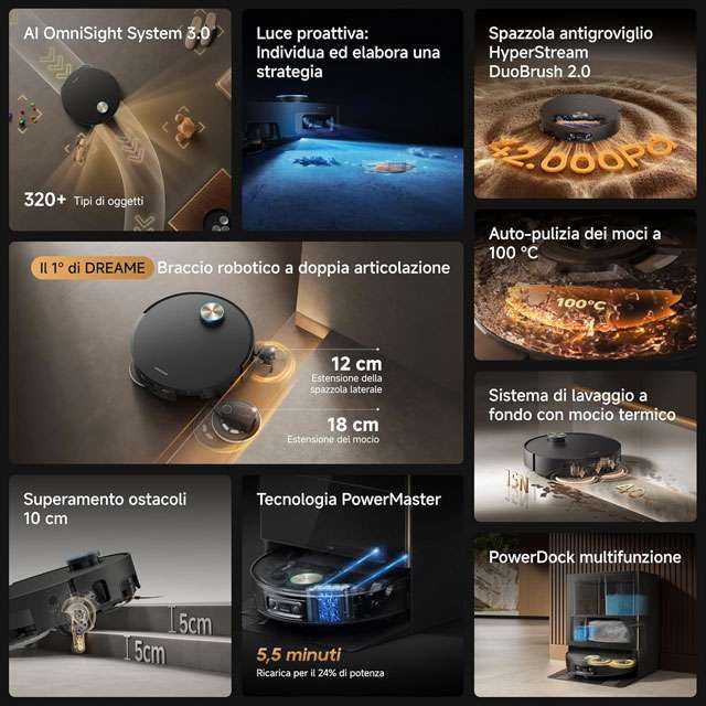 Le caratteristiche del robot aspirapolvere e lavapavimenti Dreame X60 Pro Ultra Complete