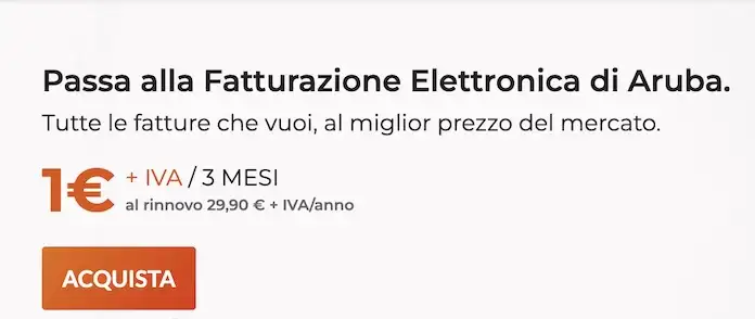 fatturazione elettronica aruba offerta