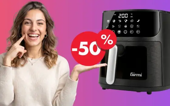 Friggitrice ad aria Girmi FG78 a metà prezzo su Amazon: meno tempo, più gusto