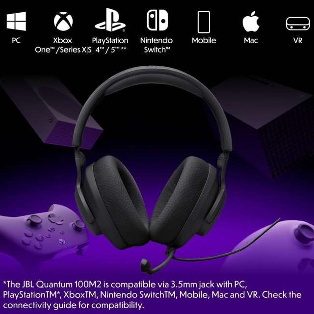 Le cuffie gaming over ear JBL Quantum 100M2
