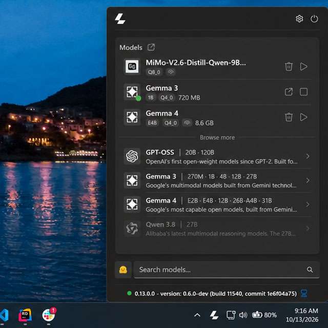 L'interfaccia di Llama Windows