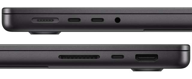 Le porte fisiche presenti sul nuovo MacBook Pro (M6)