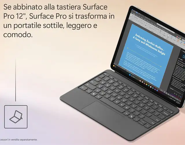 Microsoft Surface Pro diventa un laptop se abbinato alla tastiera