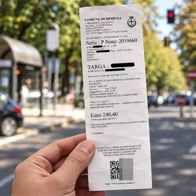 La finta multa trovata nelle strade di Modena