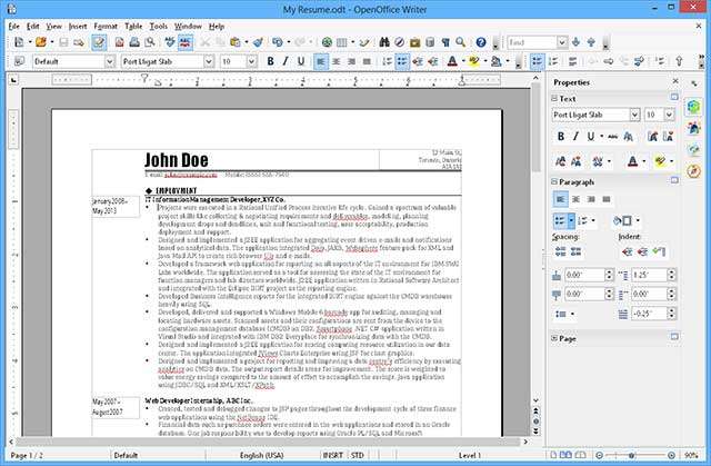 Uno screenshot per Writer di OpenOffice
