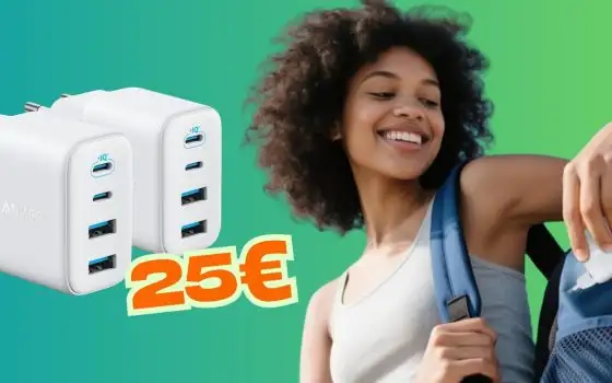 Ricarica simultanea di 4 dispositivi a 50W con 2 caricatori Anker a 25€
