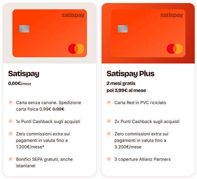 Di seguito il piano a 0 euro, a confronto con quello Plus in abbonamento