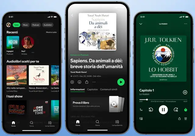 Gli audiolibri sono disponibili su Spotify, anche in Italia