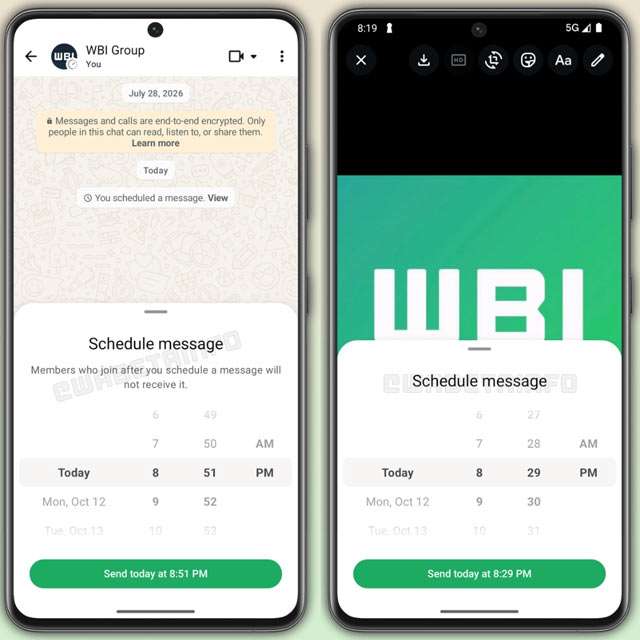 Come funzioneranno i messaggi programmati su WhatsApp