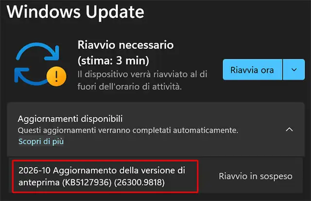 L'aggiornamento KB5127936 per Windows 11