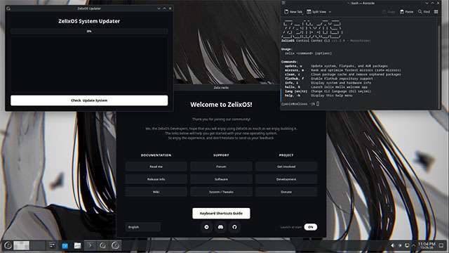 L'interfaccia desktop di ZelixOS